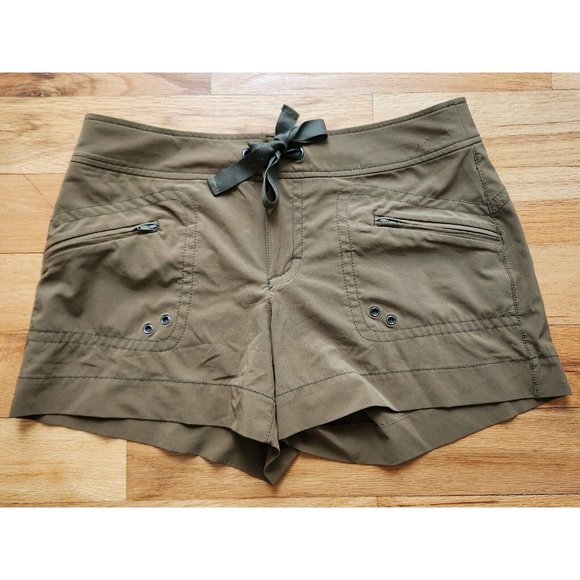 ATHLETA Brownish/Green Drawstring Waist Utility Shorts SZ 4/14.5 x12"Length - Picture 2 of 7